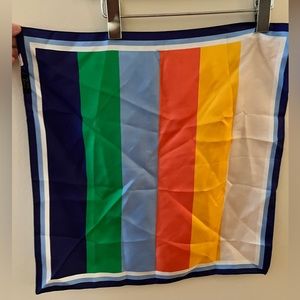 J. Crew Silk Scarf. Rainbow Stripes